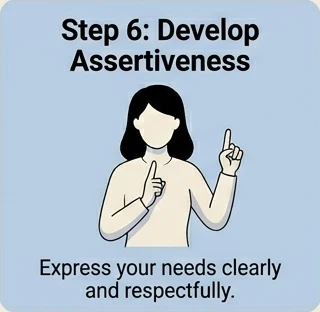 Step 6: Develop assertiveness — express your needs clearly and respectfully