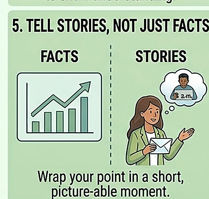 Tell stories, not just facts, to be remembered